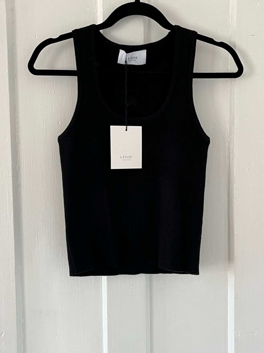 Legoe Black Ribbed Tank - Women's Scoop Neck